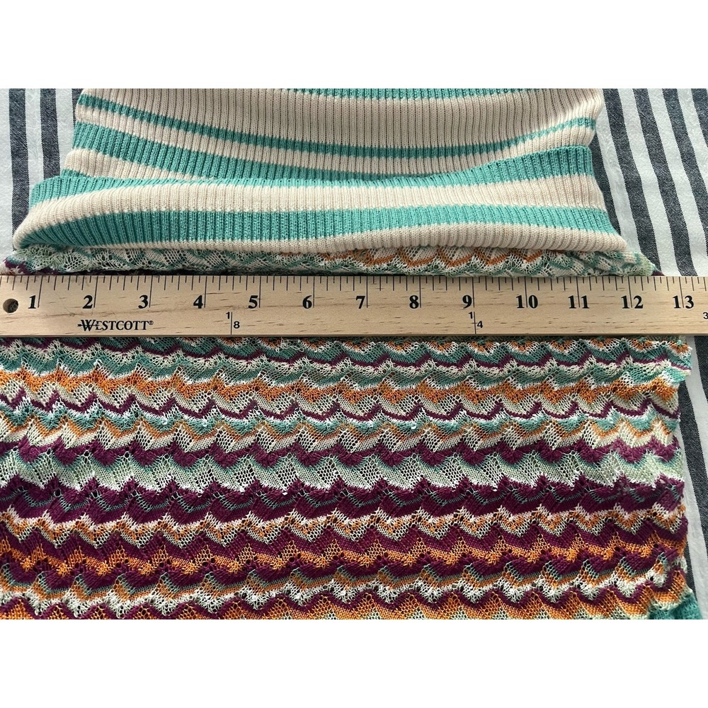 Missoni M Knit CONVERTIBLE Top Skirt Dress Zigzag Chevron Teal Purple Sz 2 IT 38 - Picture 15 of 16